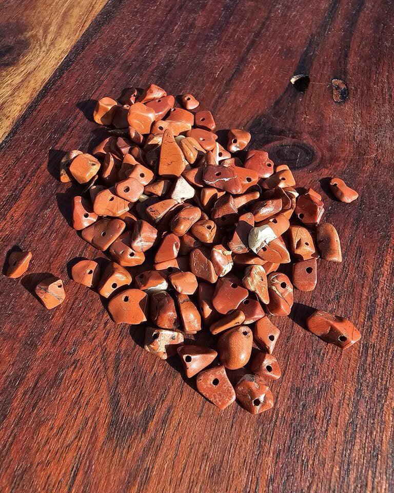 Red Jasper Drilled Chip Bag