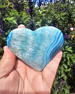 Dyed Blue Agate Heart