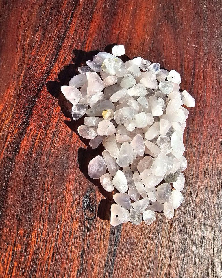 Rose Quartz Drilled Chip Bag