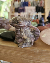 Load image into Gallery viewer, Lepidolite Toothless Carving