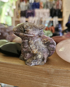 Lepidolite Toothless Carving