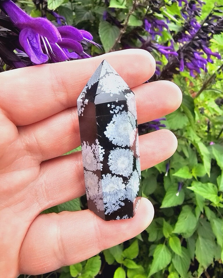 Snowflake Obsidian Point