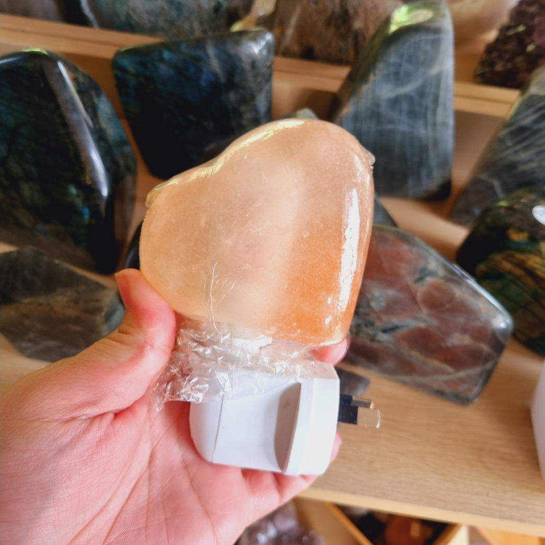 Heart Pink Himalayan Salt Wall Plug In