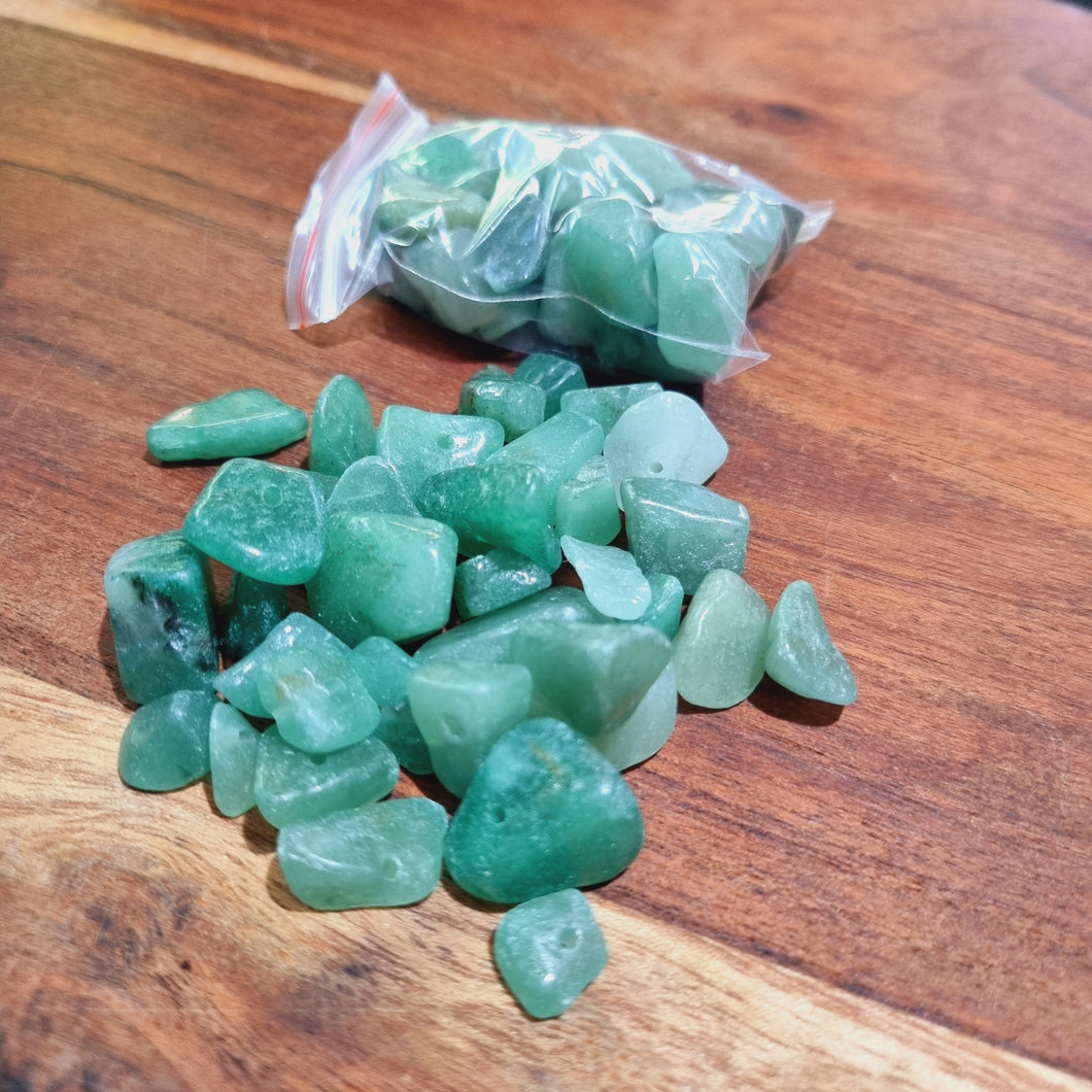 Green Aventurine Drilled Chip Bag