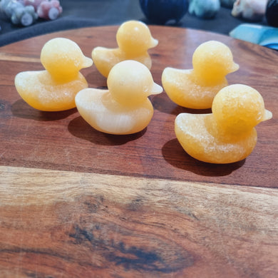 Yellow Calcite duck Carvings