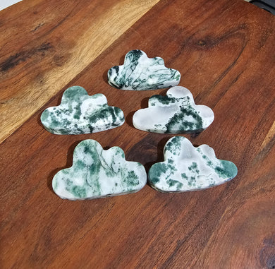 Moss Agate Cloud Carvings