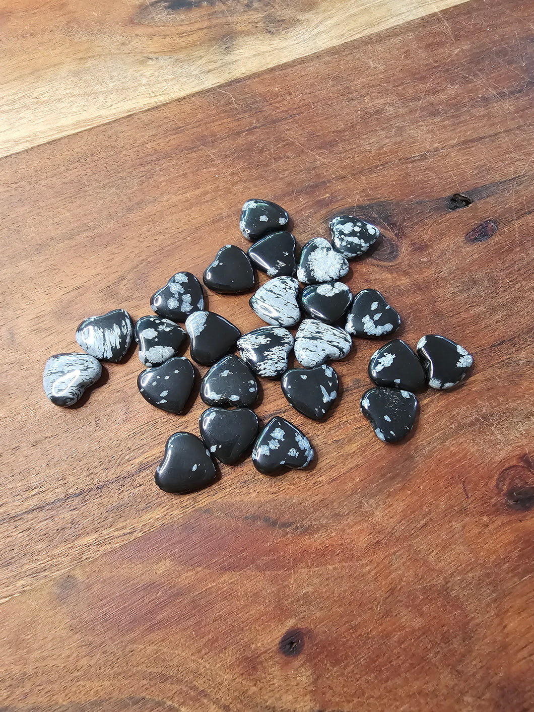 Snowflake Obsidian Mini Hearts