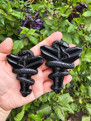 Black Obsidian Serpent Carving