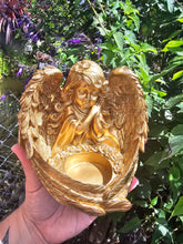 Load image into Gallery viewer, Gold Cherub Bowl Statue