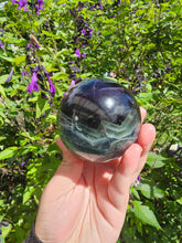 Load image into Gallery viewer, Dark Rainbow Fluorite Sphere