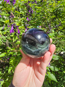 Dark Rainbow Fluorite Sphere