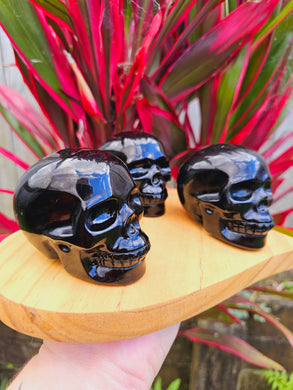 Black Obsidian Skull Carving