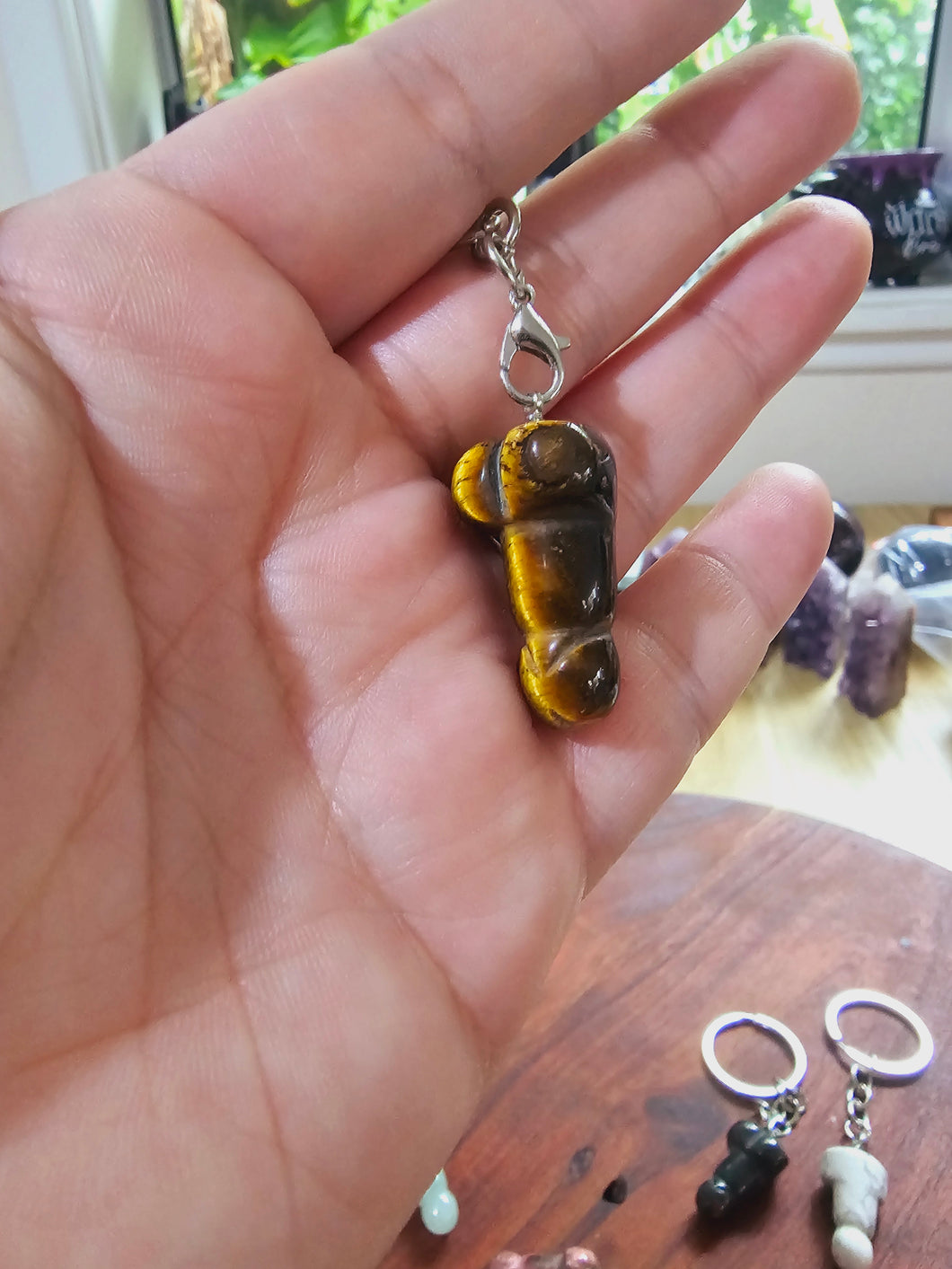 Pecker Key Chain - Tiger Eye