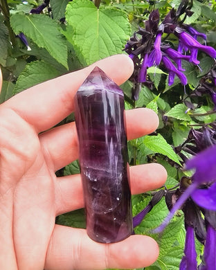 Purple Rainbow Fluorite Cylinder Point