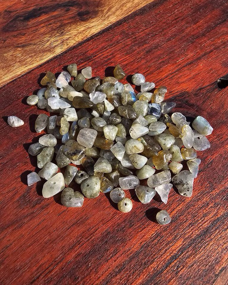 Labradorite Drilled Chip Bag