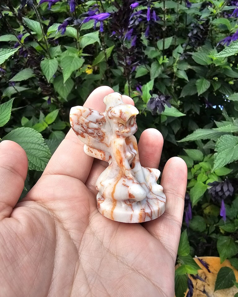 Red Vein Jasper Tinker Bell Carving