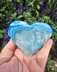 Dyed Blue Agate Heart