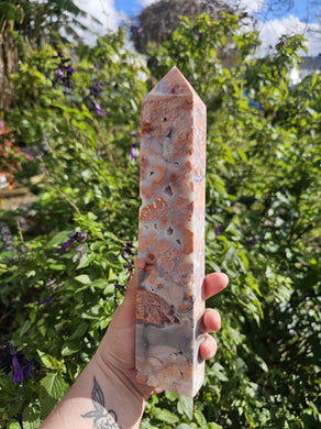 Pink Cotton Candy Agate Tower