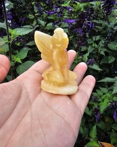 Yellow Calcite Tinker Bell Carving