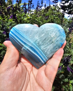 Dyed Blue Agate Heart