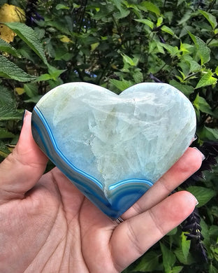 Dyed Blue Agate Heart