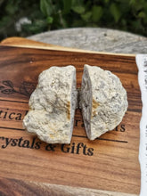 Load image into Gallery viewer, White Quartz Hinged Geode Pair