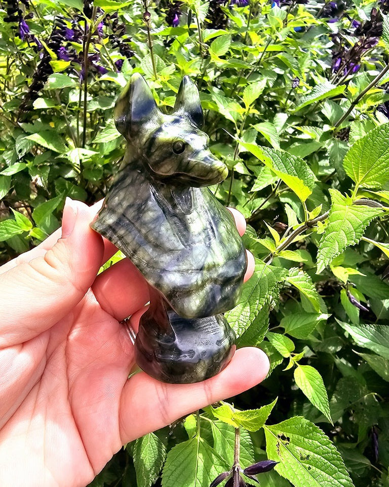 Green Jade Anubis Carving
