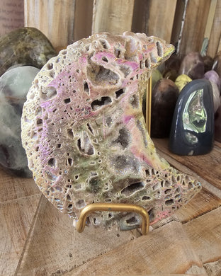 Aura Sphalerite Moon Carving