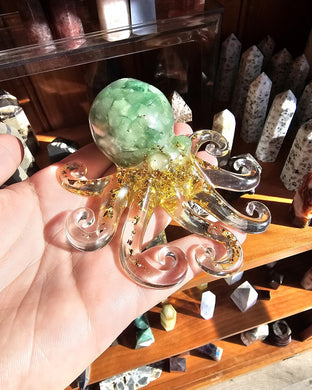 Resin Octopus - Green Aventurine