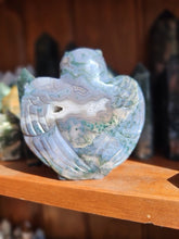 Load image into Gallery viewer, Moss Agate Owl Carving