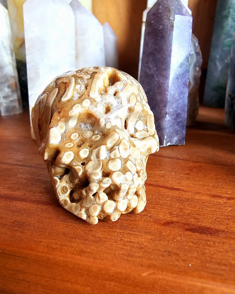 Chocolate Calcite Skull