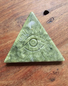 Green Jade Eye Of Horus Carving