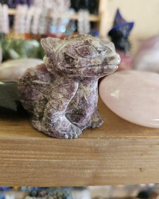 Lepidolite Toothless Carving