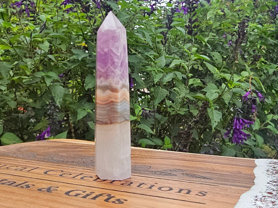Amethyst with Crazy Lace Agate Point