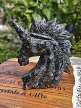 Load image into Gallery viewer, Larvikite Unicorn Head