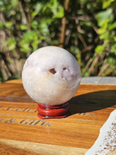 Load image into Gallery viewer, Pink Flower Agate Sphere