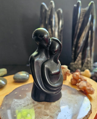 Black Obsidian Lovers Carving