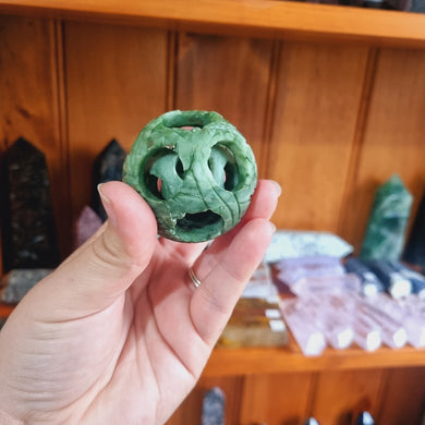 Green Jade Interlocking Sphere