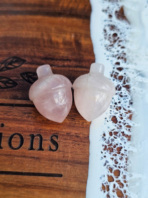 Rose Quartz Acorn Carving