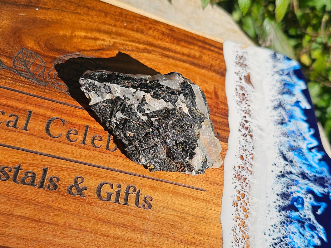 Black Tourmaline In Quartz Raw