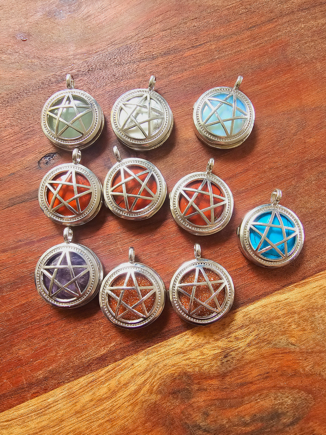 Pentagram locket Pendant - silver