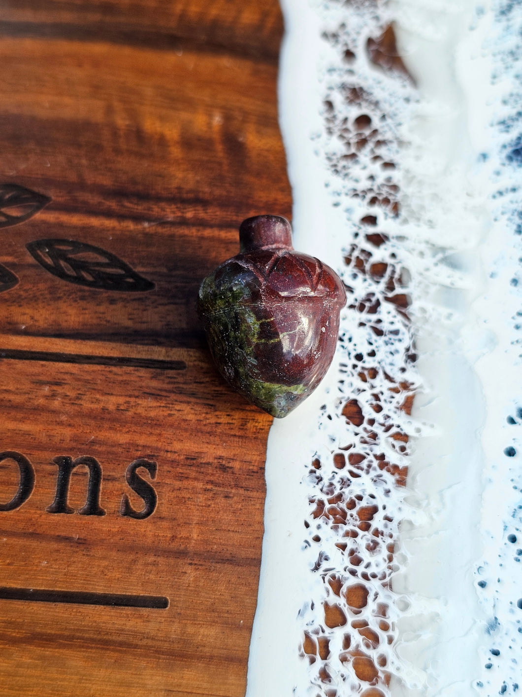 Bloodstone  Acorn Carving