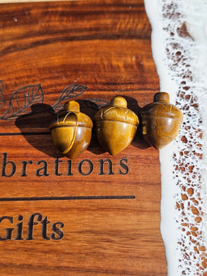 Tiger Eye Acorn Carving