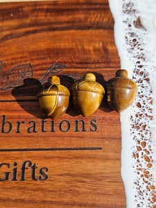 Tiger Eye Acorn Carving