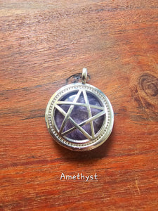 Pentagram locket Pendant - silver