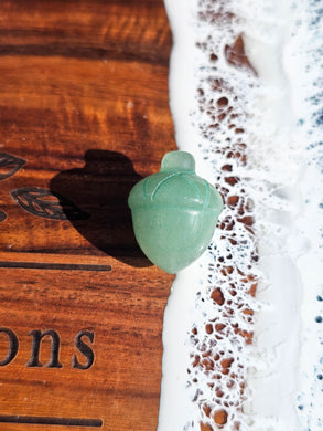 Green Aventurine Acorn Carving