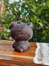 Load image into Gallery viewer, Garnet in Astrophylite Kitty Carving #2