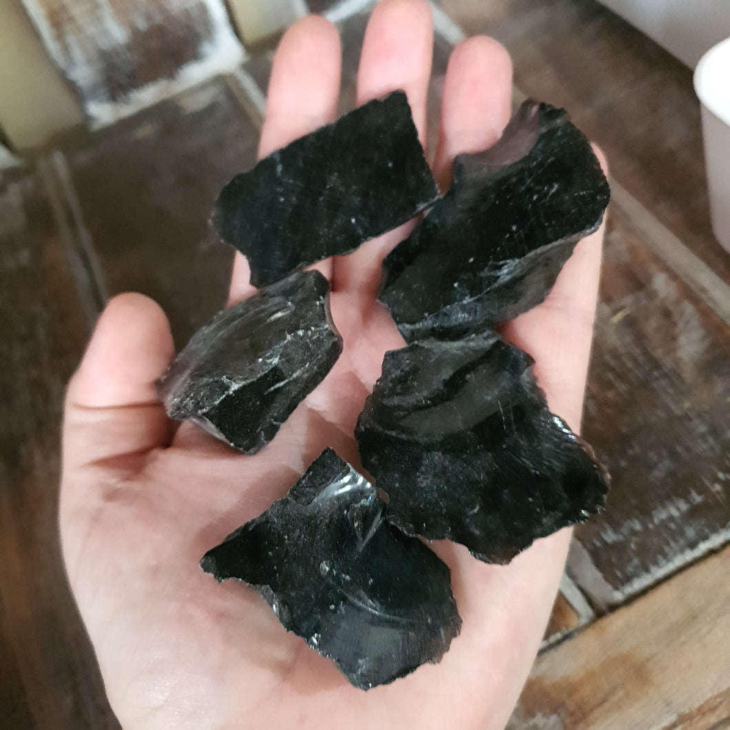 Raw Black Obsidian