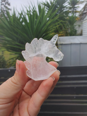 Carved Clear Quartz Unicorn