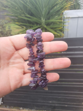 Amethyst Polished Chip Bracelet